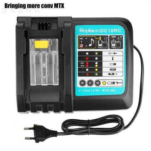 DC18RC Rapid Charger Replacement Power Tools Li-ion Charger 7.2V-18V for Makita Power Tool Battery DC18RA DC18RC with USB Port