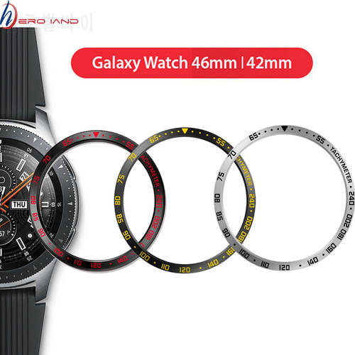 Bezel Ring for Samsung Galaxy Watch 46mm 42mm Adhesive Cover Anti Scratch Stainless Steel Protection Accessories for Gear S3 S2