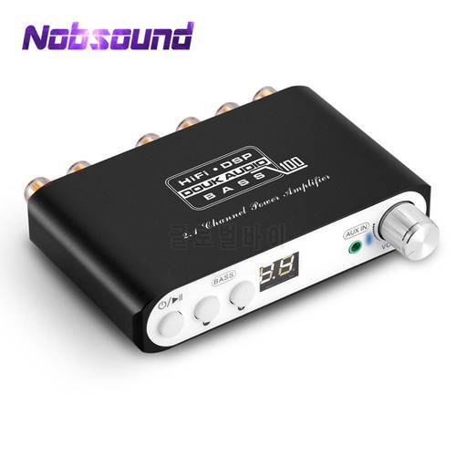 Nobsound Mini HiFi 2.1 Channel Subwoofer DSP Bluetooth 5.0 Hi-Fi TPA3116 Digital Power Stereo Amplifier Audio Reciever