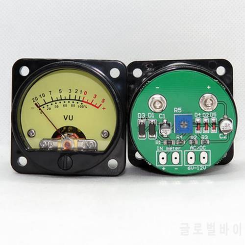 2pcs 45mm Big VU Meter Stereo Audio Amplifier Board level Indicator Adjustable With Driver