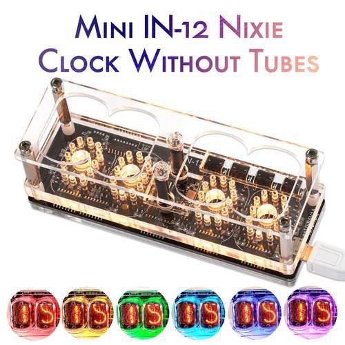 Nobsound Mini 5V Digital IN-12A /IN-12B Nixie Clock without Tubes LED Vintage Desk Clock