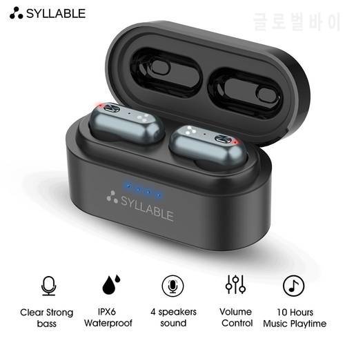 SYLLABLE S101 TWS Earphone 10 hours True Wireless Stereo Earbud QCC3020 chip for SYLLABLE S101 Deep bass Bluetooth-compatible