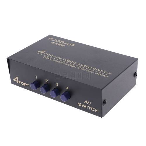 4 Port AV Audio Video RCA 4 Input 1 Output Switcher Switch Selector Splitter Box Shipping Support