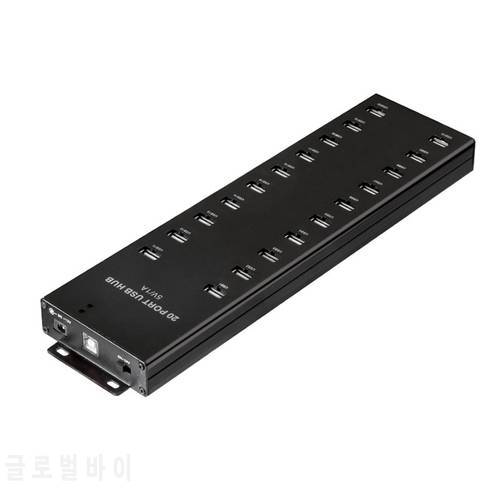 Sipolar multi 20 ports USB 2.0 charger hub with external 12V10A desktop power adapter for data syncs and phone tablets charging