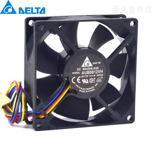 1pcs for Delta AUB0812VH -SP00 DC 12V 0.41A 80mm PWM intelligent temperature control chassis cooling fan