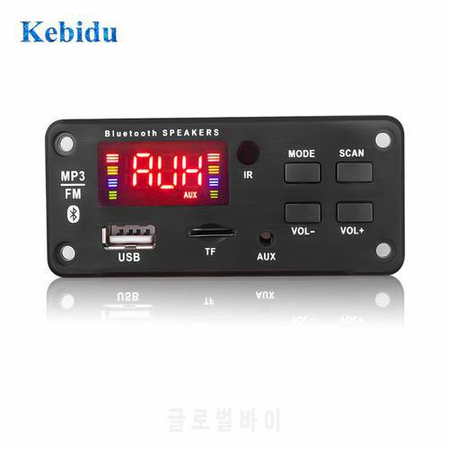 KEBIDU 5V 12V MP3 WMA Decoder Board MP3 Player with Remote Control USB Power Supply TF FM Radio MP3 Player For Car Speaker