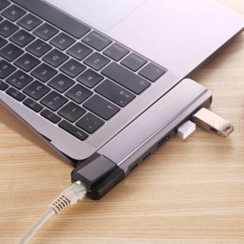 USB C Hub to HDMI-compatible Ethernet Rj45 Lan VGA PD SD TF Hub 3.0 Port Type C Dock for MacBook New Pro Air 13 15 16