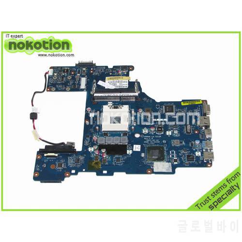NOKOTION Laptop motherboard For Toshiba Satellite P770 P775 mainboard K000128610 K000122820 PHRAA Rev 1.0 LA-7212P HM65 DDR3