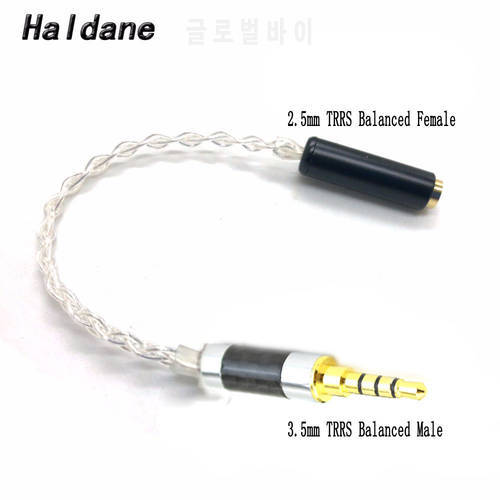 Free Shipping Haldane 3.5mm TRRS Balanced Male to 2.5mm TRRS Balanced Female Hi-End Audio Adapter 7N Silver Plated Cable