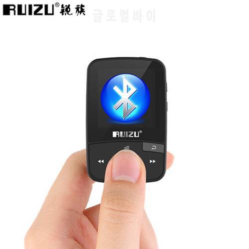 RUIZU X50 Sport MP3 Player With Bluetooth 8GB Mini Clip Music Audio Player Support FM Radio Recorder EBook Clock Pedometer Video