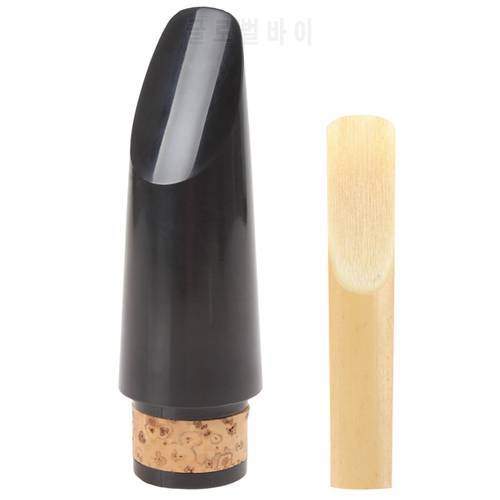 90mm Portable & Durable Professional Plastic Clarinet Mouthpiece with Bamboo Reed Clarinet Replacement Parts & Accessories