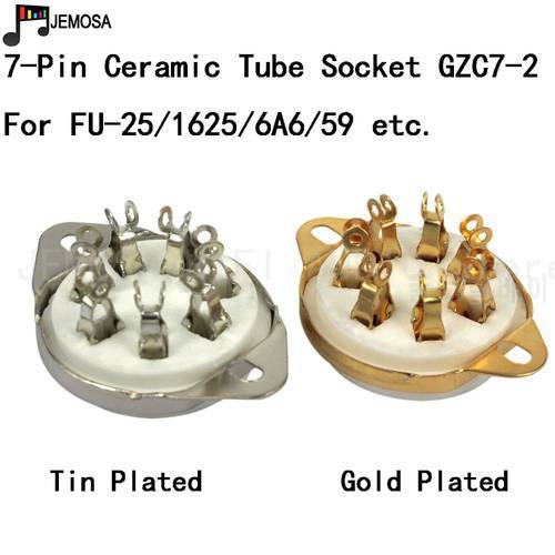 5PCS DIY HIFI Audio 7Pins Ceramic Tube Socket GZC7-2 Electron Tube Seat For FU-25 59 FU25 Vacuum Tube Amplifier