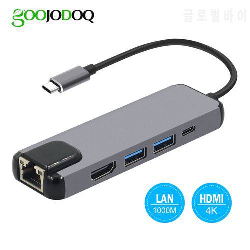 USB C HUB to Card Reader Adapter Type C to HDMI RJ45 Ethernet for Macbook Pro USB-c Type-c Splitter Multi Combo