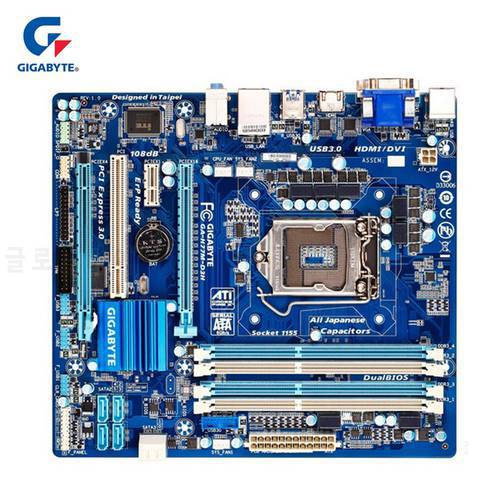 Gigabyte GA-H77M-D3H 100% Original Motherboard LGA 1155 DDR3 USB3.0 32G Desktop Mainboard SATA3 H77M-D3H For Intel H77 H77M D3H