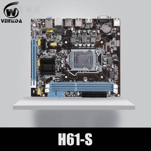 VEINEDA Original H61-S Desktop Motherboard Socket LGA 1155 FOR Intel Core i3 i5 i7 DDR3 Memory 16G uATX H61 PC Mainboard