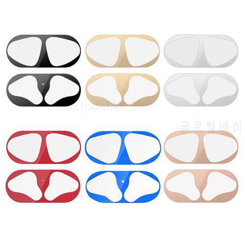 Metal Dust Guard sticker For Air pods 2 Earphone Case For AirPods Protective Sticker Skin Protector for Apple Airpods Accessorie