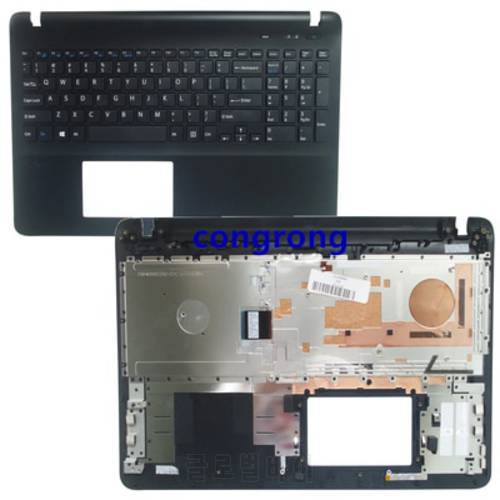 US Black keyboard for Sony Fit15 SVF152 SVF153 SVF15E black palmrest Keyboard bezel Upper cover case