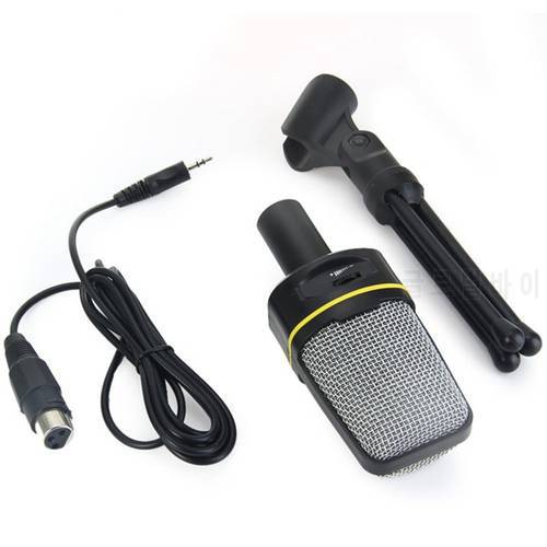 SF-920 Professional Unidirectional Sound Microphone with Stand Holder for PC Laptop Support Singing and Chatting