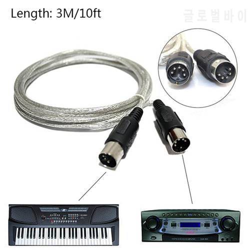 3M/10ft MIDI Extension Cable Male to Male 5 Pin Plug Connector Synthesizer