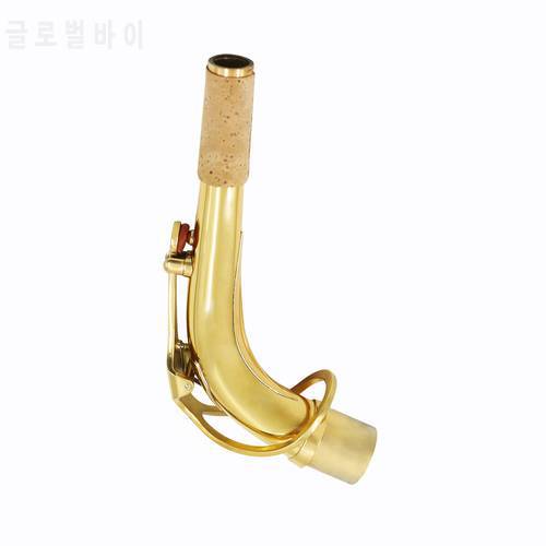 Alto Saxophone Sax Bend Neck Brass Material 24.5mm with Cleaning Cloth Saxophone Accessory