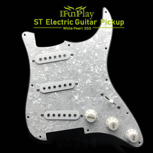Single Coil Electric Guitar Pickguard Pickups Loaded Prewired 11 Hole SSS Red/White Pearl White Guitar Accessories