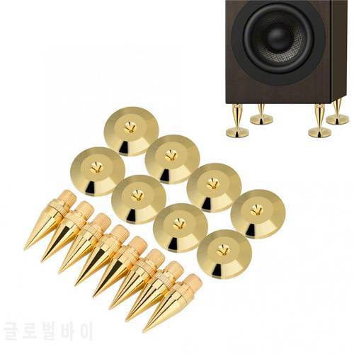 8 Pairs 6 X 36Mm Copper Speaker Spike Isolation Stand + Base Pad Feet Mat Speaker Isolation Speaker Isolation Pads Feet