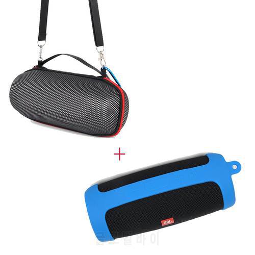 2 in 1 Hard EVA Carry Zipper Storage Box Bag + Soft Silicone Case Cover For JBL Charge 4 Bluetooth Speaker for JBL Charge 4 Case