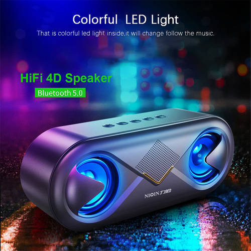 Portable Wireless Bluetooth 5.0 Speaker 4D Stereo Sound Loudspeaker Outdoor Double Speakers Support TF card/USB drive/AUX