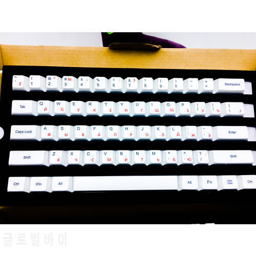 Dye sub PBT keycap for mechanical keyboard Cherry profile keycaps Russian keys