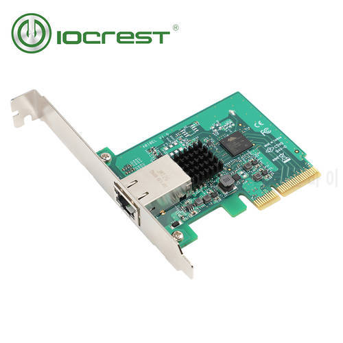 IOCREST PCI-Express x4 to single port 10G/2.5G/1000M/100/10M RJ45 Lan Adapter Ethernet gigabit nic network card