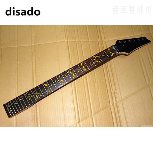Disado 24 Frets Maple Electric Guitar Neck Rosewood Fingerboard Inlay Yellow Tree Of Life Guitar Accessories Parts