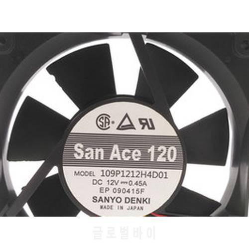 New For SANYO 109P1212H4D01 DC 12V 0.45A 120x120x25mm 3-wire Server Cooler Fan