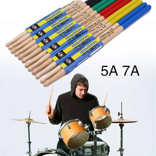 2 Pcs Drumstick 5a/7a Drum Sticks Anti-skid Hard Professional Wooden Drum Sticks Musical Instrument Music Band Accessories
