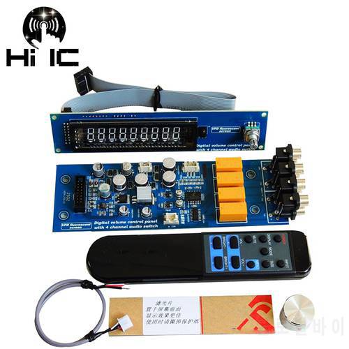 VFD Vacuum Fluorescent Display Remote Volume Board 4 Way Audio Signal Switcher Switch Selector HiFi Audio Preamplifier Board