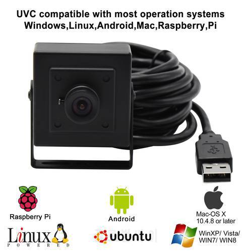 No distortion USB Webcam 5MP 2592x1944 HD CMOS Aptina MI5100 USB Surveillance Webcam for Linux Windows Android MAC OS