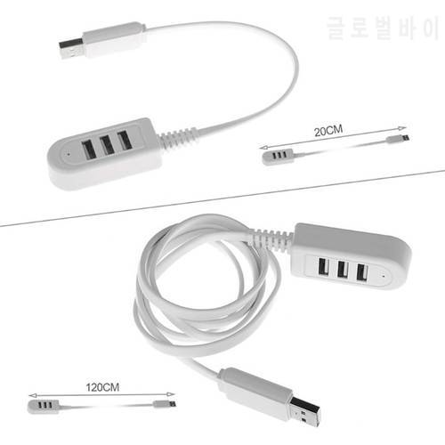 High Speed 3 Ports USB 2.0 Hub Extension Splitter for Laptop PC Computer Charger