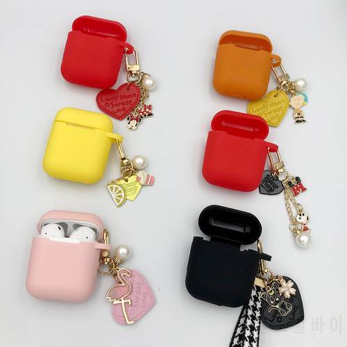 Cute Earphone Protective Case for AirPods Silicone Bluetooth Earphone Case For Apple AirPods Charger Box Cover Anti-lost Gift