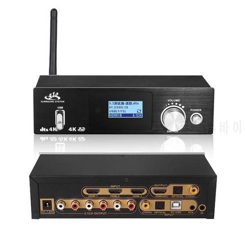 5.1CH Audio Decoder Bluetooth 5.0 Reciever DAC DTS AC3 4K HDMI-compatible Converter ARC PCUSB DAC Bluetooth DAC Audio