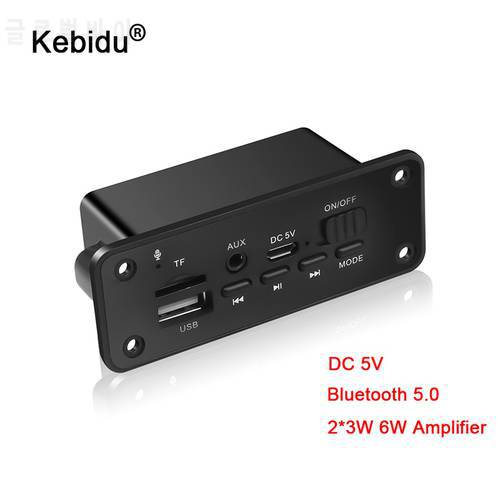 kebidu Bluetooth 5.0 MP3 Player Decoder Board 2 x 3W Speaker Car FM Radio Module 5V TF USB AUX Audio For Car Handsfree
