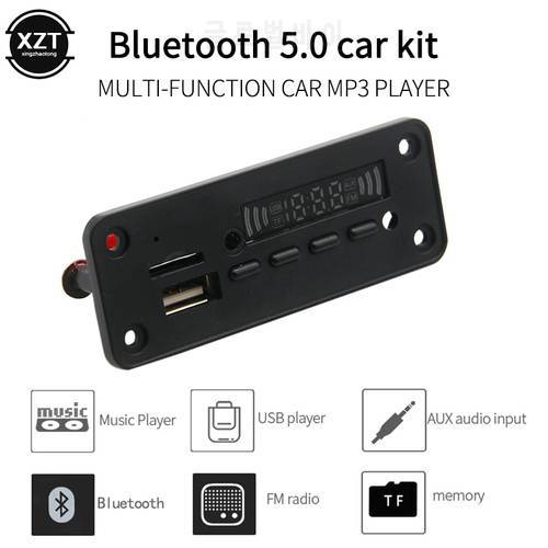Bluetooth 5.0 MP3 WMA Decoder Board Module DC 5V 12V USB SD/TF AUX FM Call Recording Audio 2*3W Amplifier For Car DIY