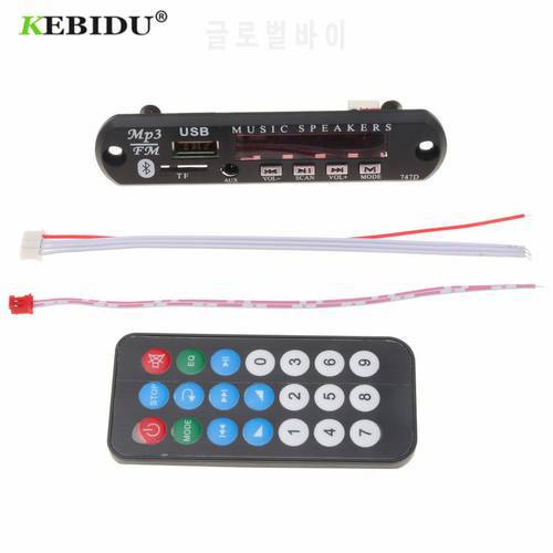 KEBIDU 12V Wireless Bluetooth MP3 WMA Decoder Board Audio Module Board USB TF Radio Car MP3 Player with Remote Control