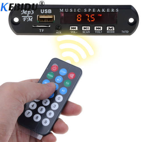Kebidu 5V 12V DC TF FM Radio Audio MP3 Player AUX 3.5MM MP3 Module Decoder Board USB Power Supply For Car Remote Music Speaker