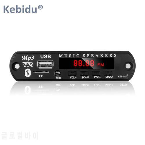 Kebidu Car MP3 Player Wireless Bluetooth 5.0 Decoder Board Module Support TF Card/USB/FM Audio Music Speaker 7V 12V