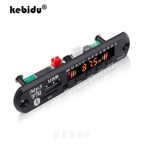 kebidu 9V 12V Wireless Bluetooth 5.0 MP3 WMA Decoder Board Audio Module Support USB TF AUX FM Audio Radio Module