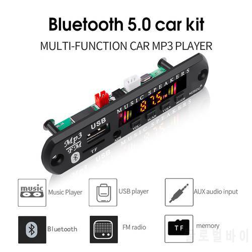 Kebidu Wireless Bluetooth 5.0 MP3 Decoding Board Module DC 7V 12V SD/TF Card/USB/FM Radio Module Car MP3 Music Player