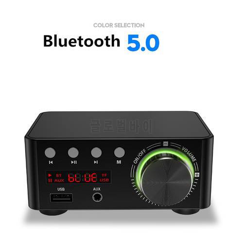 NEW 50W *2 Mini Class D Stereo Bluetooth 5.0 TPA3116 Digital Power Amplifier TF 3.5mm USB Input Hifi Audio Home AMP For Mobile