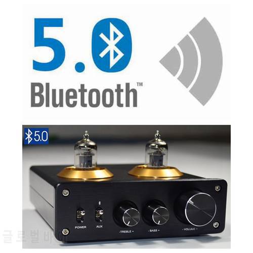 Latest DC12V HiFi QCC3003 Bluetooth 5.0 6J1 Vacuum Tube Preamplifier Audio Amplifier Treble Bass Tone Control