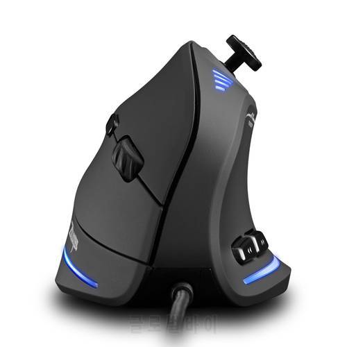 Zelotes C-18 Vertical Wired Gaming Mouse 11 Programmable Buttons Adjustable 10000DPI Laser Engine RGB Light Belt 128KB