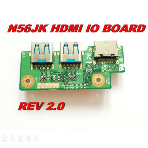 Original For ASUS N56JK USB AND HDMI BOARD N56JK HDMI IO BOARD REV 2.0 Tested good Free shipping