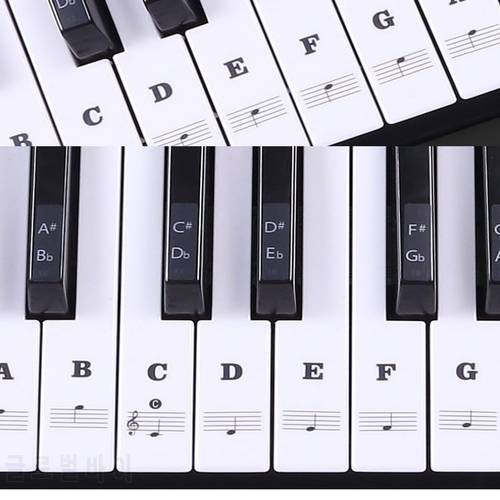 Transparent Piano Keyboard Sticker 54/61 Key Electronic Keyboard Piano Sticker 88 Key Piano Stave Note Sticker for White Keys
